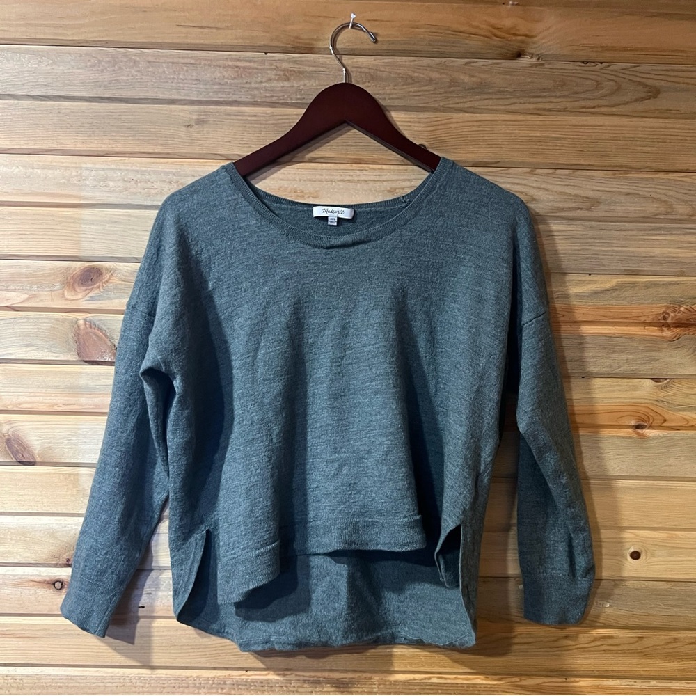 MADEWELL Green Merino Wool Blend Pullover